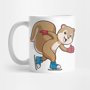 Squirrel at Ice skating with Ice skates Mug